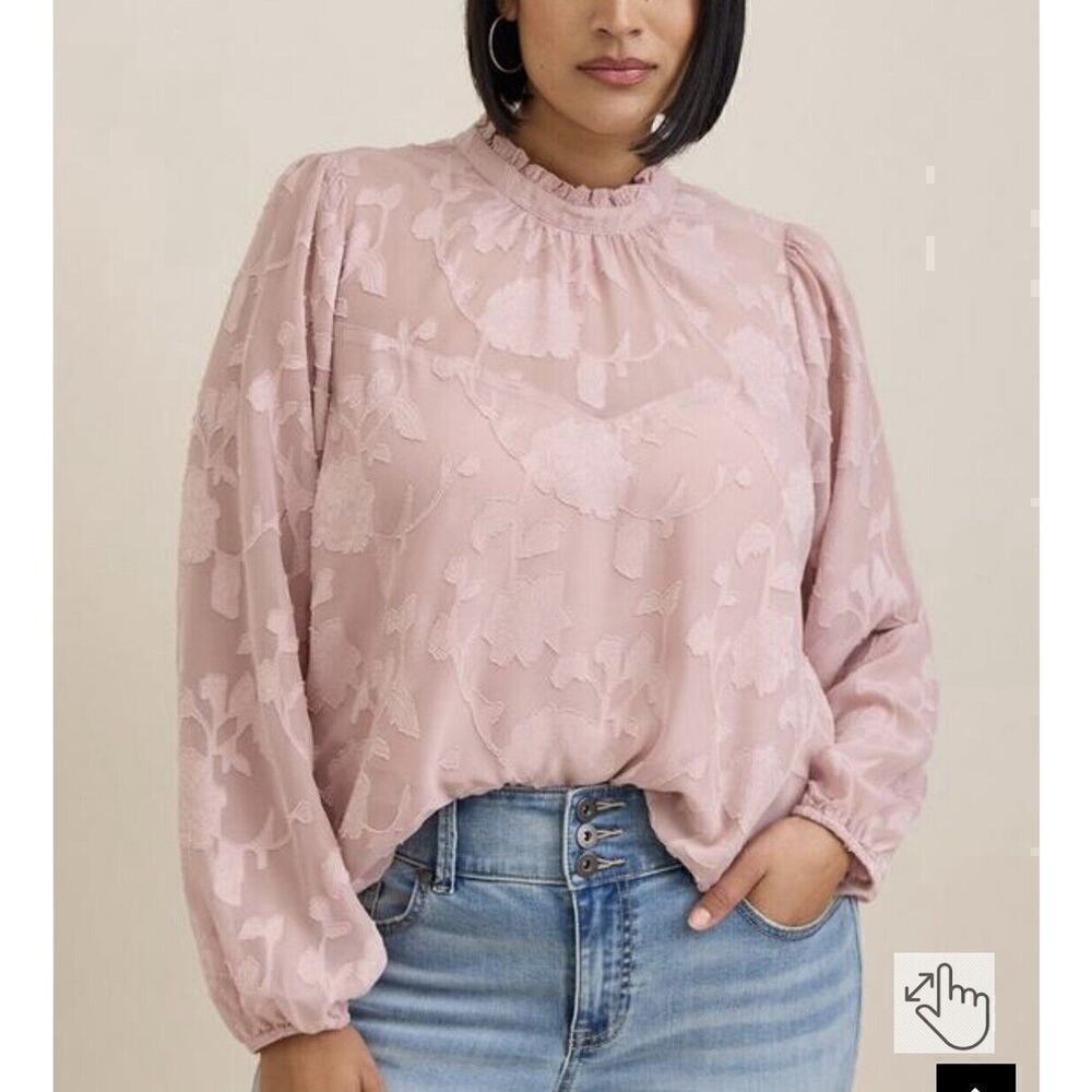 Torrid Pink Floral Blouse